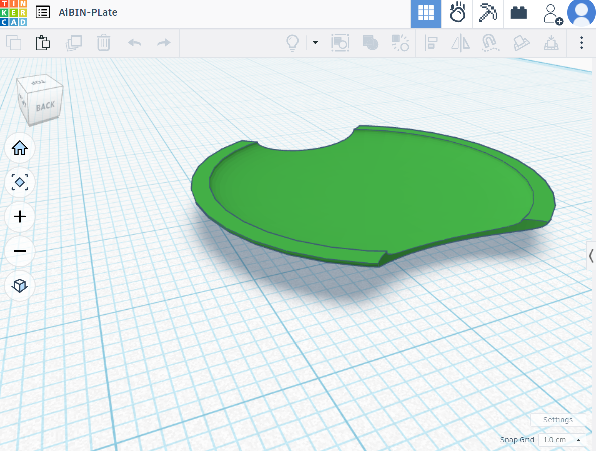 Tinkercad oval sorting plate design