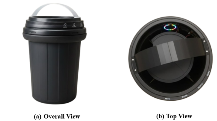 AiBin final product: overall view and top-down interior view