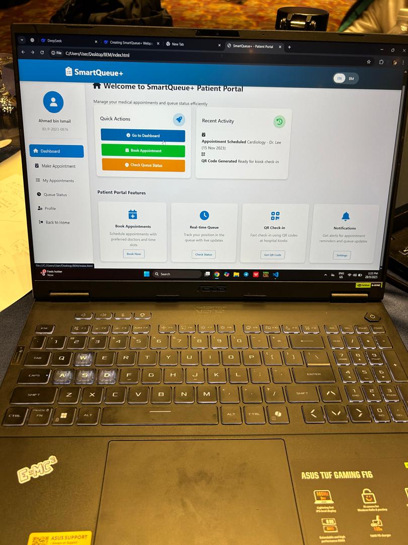 SmartQueue+ patient portal