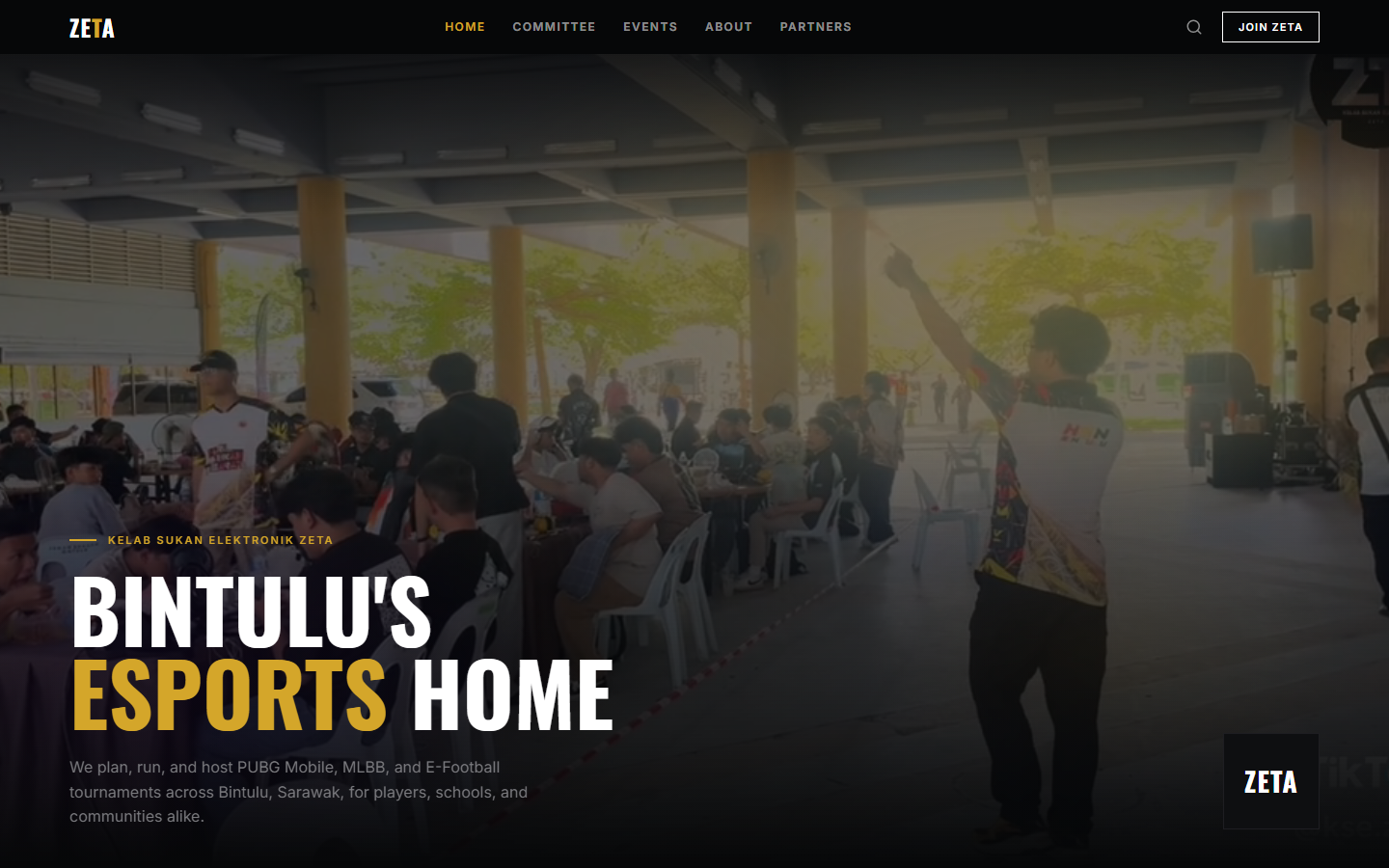 ZeTa Esport homepage hero